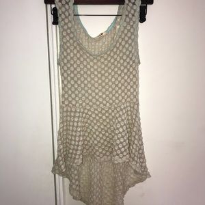 Stretchy long in back shirt in front tank top